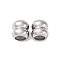 201 Stainless Steel Beads, with Rubber Inside, Slider Beads, Column, Grooved Beads, Anti-Tarnish, Stainless Steel Color, 9x9mm, Hole: 3mm