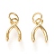 Brass Charms, Long-Lasting Plated, Long-Lasting Plated, Golden, 11x6.5x1.5mm, Jump Ring: 5x0.7mm, 3.6mm Inner Diameter