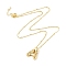 Brass Micro Pave Clear Cubic Zirconia Pendant Necklaces, Letter A, 17.72 inch(450mm), Letter A: 21x18mm