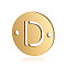 Stainless Steel Links connectors, Flat Round with Letter, Golden, Letter.D, 12x0.8mm, Hole: 0.8mm