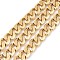 Ion Plating(IP) 304 Stainless Steel Cuban Link Chains, Twisted Chains, Unwelded, Golden, 10mm, Links: 13.5x10x3mm