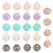 24Pcs 6 Styles Resin Rhinestone Pendants, Round Ball Charms, with Iron Loops, Mixed Color, 25x18mm, Hole: 4mm, 4Pcs/style