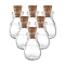 Oval Glass Bottle for Bead Containers, with Cork Stopper, Wishing Bottle, Clear, 2.5x1.5mm, Hole: 0.6cm, Bottleneck: 0.9m in diameter, Capacity: 1.2ml(0.04 fl. oz)