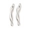 Brass Connector Charms, Cadmium Free & Nickel Free & Lead Free, Twisting Balloon Links, Platinum, 20x4x3mm, Hole: 3x0.7mm and 1x0.8mm