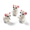 Handmade Lampwork Beads, Bear, Snow, 17~19x10~11x11~12.5mm, Hole: 1.8~2.3mm