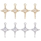 8Pcs 2 Colors Brass Micro Pave Cubic Zirconia Pendants, for DIY Jewelry Making Supplies, Star, Platinum & Golden, 16x10x4mm, Hole: 1mm, 4pcs/color
