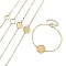 5Pcs 5 Styles 304 Stainless Steel Round Cabochon Setting Bracelets, Satellite Chain Bracelets Making, Golden, 7-1/2 inch(18.9cm), Tray: 8~16mm, 1pc/style