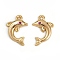 Brass Micro Pave Clear Cubic Zirconia Charms, Dolphin, Long-Lasting Plated, Nickel Free, Real 18K Gold Plated, 13x9x1.5mm, Hole: 1mm