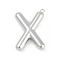 304 Stainless Steel Pendants, Letter Charm, Letter X, 37x25.5x6.5mm, hole: 2.1mm