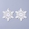 Poplar Wood Pendants, Dyed, Snowflake, White, 70x61x3mm, Hole: 2.5mm