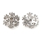 Brass Micro Pave Clear Cubic Zirconia Bead Caps, Cadmium Free & Nickel Free & Lead Free, Flower, Platinum, 8x8x2.5mm, Hole: 1mm