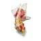 Brass Cloisonne Pendants, Gold Fish Charms with Jump Rings, Golden, Pink, 75x38~42.5x22mm, Hole: 6.5mm