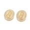 Brass Micro Pave Clear Cubic Zirconia Pendants, Long-Lasting Plated, Oval with Virgin Mary, Golden, 23x19.5x3mm, Hole: 5.5x2.5mm