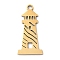 201 Stainless Steel Pendants, Tower Charm, Laser Cut, Real 18K Gold Plated, 20x10x1mm, Hole: 1.5mm
