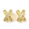 Brass Micro Pave Cubic Zirconia Beads, Letter X, Rack Plating, Cadmium Free & Lead Free, Long-Lasting Plated, Golden, 10x8x8.5mm, Hole: 4.5x2.4mm and 5x5mm