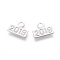 Non-Tarnish 304 Stainless Steel Charms, Rectangle with Birth Year 2019, Stainless Steel Color, 10x12x0.5mm, Hole: 2.4mm