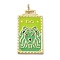 Brass Micro Pave Cubic Zirconia Pendant with Enamel, Cadmium Free & Nickel Free & Lead Free, Rectangle, Medium Sea Green, 45.5x25.5x2.5mm, Hole: 4.5mm