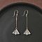 Electroplated 304 Stainless Steel Resin Fan Dangle Earrings, Golden, Clear, 60x16mm