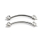 304 Stainless Steel Connector Charms, Curved Bar, Non-Tarnish, Stainless Steel Color, 58x9x9mm, Hole: 1.9mm