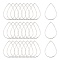 Brass Linking Rings, Nickel Free, teardrop, Platinum, 25x16.5x1mm, Inner Measure: 15.5x24mm