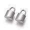 Tarnish Resistant 304 Stainless Steel Pendants, Padlock, Stainless Steel Color, 19.5x11.7x5mm, Hole: 7x5mm