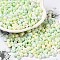 6/0 Glass Seed Beads, Opaque Colours Luster, Teardrop, Honeydew, 4.5~5x4x3~3.5mm, Hole: 0.9mm, about 125pcs/10g