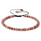 4mm Natural Red Aventurine Beaded Braided Bracelets, Adjustable Women's Bracelets,