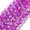 Synthetic Moonstone Beads Strands, Round, Fuchsia, 8mm, Hole: 1mm, about 23~24pcs/strand, 7.09~7.32 inch(18~18.6cm)