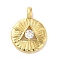 Brass Micro Pave Cubic Zirconia Pendants, Lead Free & Cadmium Free, Long-Lasting Plated, Round Charm, Real 18K Gold Plated & Gunmetal, 21x16x3.5mm, Hole: 4x2.5mm