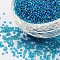 12/0 Grade A Round Glass Seed Beads, Transparent Colours Rainbow, Medium Turquoise, 12/0, 2x1.5mm, Hole: 0.9mm, about 30000pcs/bag