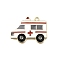 Medical Theme Alloy Enamel Pendants, Ambulance Charm, Golden, White, 22.5x30.5x2mm, Hole: 1.8mm