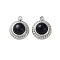 Synthetic Blue Goldstone Half Round Charms, with 304 Stainless Steel Findings, Stainless Steel Color, 12.5x10.5x5.5mm, Hole: 1.5mm