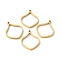 Ion Plating(IP) 304 Stainless Steel Open Back Bezel Pendants, For DIY UV Resin, Epoxy Resin, Pressed Flower Jewelry, Flower Petals, Real 24K Gold Plated, 33.5x28x3mm, Hole: 2mm