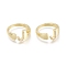 Brass Micro Pave Clear Cubic Zirconia Cuff Rings, Open Rings, Letter, Real 18K Gold Plated, Letter.J, Size 5, Inner Diameter: 15.5mm, J: 8.5x5mm