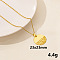 Stylish Stainless Steel Geometric Flat Round Pendant Necklace for Women