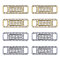 8Pcs 2 Colors Alloy Rhinestone Shoelace Buckle, Shoes Decorations, Rectangle, Platinum & Golden, 10x30x2.5mm, Hole: 6x4mm, 4pcs/color