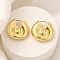 Rack Plating Spiral Shell Brass Hoop Earrings, Long-Lasting Plated, Lead Free & Cadmium Free, Real 18K Gold Plated, 19x19.5x7.5mm