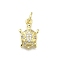Brass Micro Pave Cubic Zirconia Pendants, Tortoise Charms, With Jump Ring, Long-Lasting Plated, Lead Free & Cadmium Free, Rack Plating, Real 18K Gold Plated, 14x9x3.5mm, Hole: 3mm