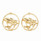 Rack Plating Alloy Pendants, Cadmium Free & Lead Free, Lotus, Light Gold, 35x30.5x5mm, Hole: 1.5mm