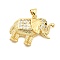 Brass Micro Pave Cubic Zirconia Pendants, Elephant Charms, Long-Lasting Plated, Cadmium Free & Lead Free, Rack Plating, Real 18K Gold Plated, 21.5x27.5x4.5mm, Hole: 4.5x3.5mm