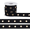 arricraft 5 Yards(4.5m) Black Polyester Grommet Eyelet Twill Tape Trim, 10mm Wide Flat Eyelets Tape Golden Brass Ring Ribbon Strip Metal Wire Twist Ties for Lace up Corset Garment DIY Sewing