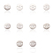 304 Stainless Steel Links connectors, Flat Round with Number 0~9, Stainless Steel Color, 10x1.1mm, Hole: 1.5mm, 10pcs/bag