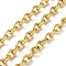 304 Stainless Steel Rolo Chains, Unwelded, with Spool, Ion Plating(IP), Real 18K Gold Plated, 8x6x1.5mm, about 32.81 Feet(10m)/Roll