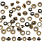 200Pcs 4 Styles Brass Grommet Eyelet Findings for Shoes, Antique Bronze, 9~12x10.5~12x5mm, Hole: 4.5~6mm, 50pcs/style