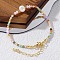 Bohemian Style Natural Mixed Gemstone Beads Braceles for Women, with Imitation Pearl