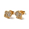 Rhinestone Butterfly Stud Earrings with 316 Surgical Stainless Steel Pins, Gold Plated 304 Stainless Steel Jewelry for Women, Crystal, 9x9mm, Pin: 0.7mm