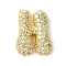 Rack Plating Brass Clear Cubic Zirconia Pendants, Cadmium Free & Lead Free, Long-Lasting Plated, Alphabet, Real 18K Gold Plated, Letter H, 16x13x5mm, Hole: 3x1.8mm
