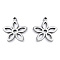 Tarnish Resistant 304 Stainless Steel Pendants, Laser Cut, Flower, Stainless Steel Color, 16x15x1mm, Hole: 1.2mm