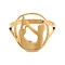 Ion Plating(IP) 304 Stainless Steel Yoga Adjustable Ring for Women, Real 18K Gold Plated, US Size 5 3/4(16.3mm)