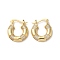 Brass Pave Clear Cubic Zirconia Hoop Earrings for Women, Ring, Real 16K Gold Plated, 21.5x3.5x20mm